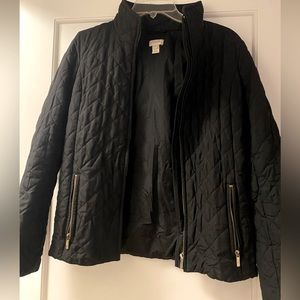 Women’s black quilted JCrew Jacket, XXS